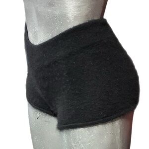 Loulou Studio Robben Cashmere Short Shorts Black Fuzzy Knit Minimalist Cozy